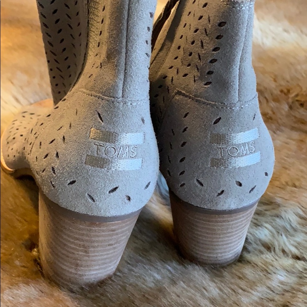 Tom’s open toe booties